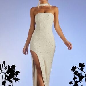 New Bandeau Ivory Maxi Dress